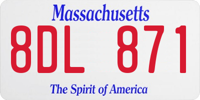 MA license plate 8DL871