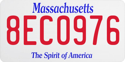 MA license plate 8EC0976