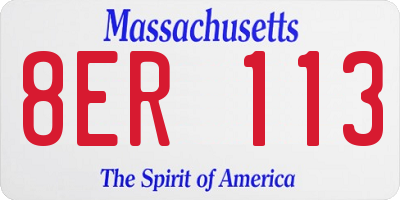 MA license plate 8ER113