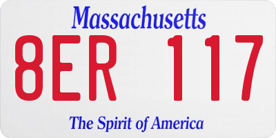 MA license plate 8ER117