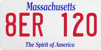 MA license plate 8ER120