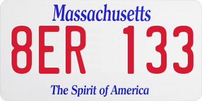 MA license plate 8ER133