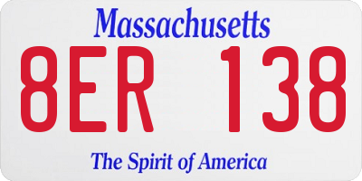 MA license plate 8ER138