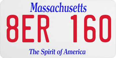 MA license plate 8ER160