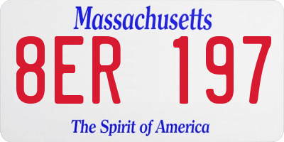 MA license plate 8ER197