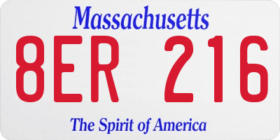 MA license plate 8ER216