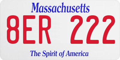 MA license plate 8ER222