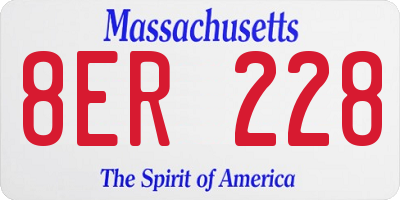 MA license plate 8ER228