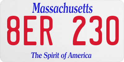 MA license plate 8ER230