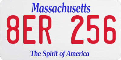 MA license plate 8ER256