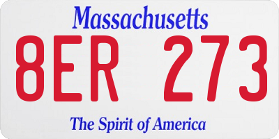 MA license plate 8ER273