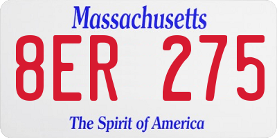 MA license plate 8ER275