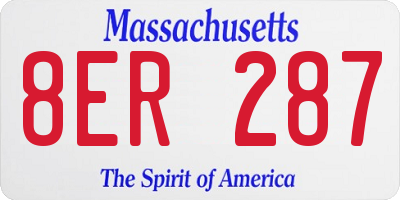 MA license plate 8ER287