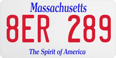 MA license plate 8ER289