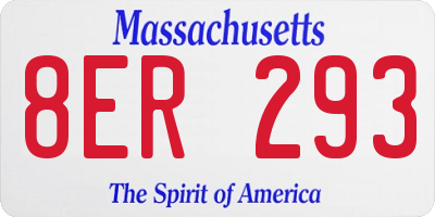 MA license plate 8ER293