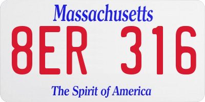MA license plate 8ER316