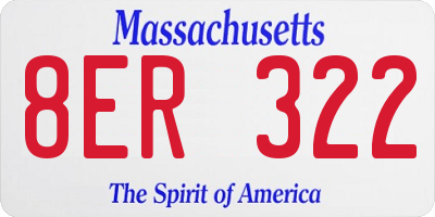 MA license plate 8ER322