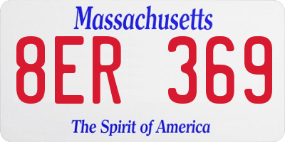 MA license plate 8ER369