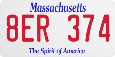 MA license plate 8ER374