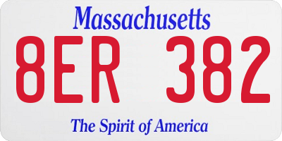 MA license plate 8ER382