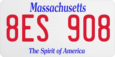 MA license plate 8ES908