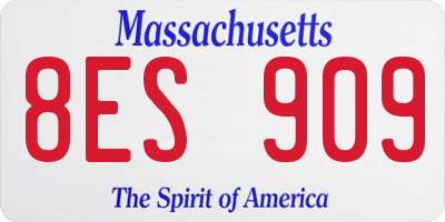 MA license plate 8ES909