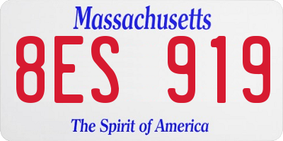MA license plate 8ES919