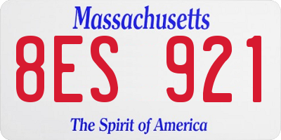 MA license plate 8ES921