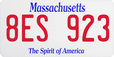MA license plate 8ES923