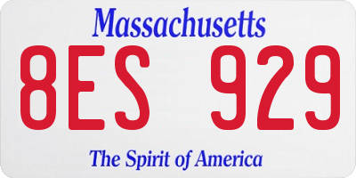 MA license plate 8ES929
