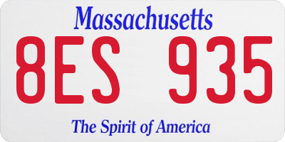 MA license plate 8ES935