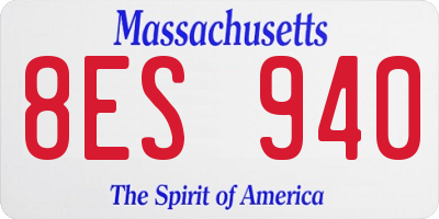 MA license plate 8ES940