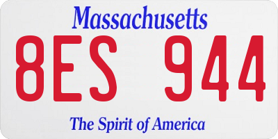 MA license plate 8ES944