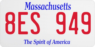 MA license plate 8ES949