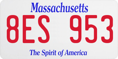 MA license plate 8ES953