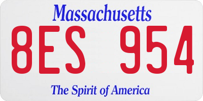 MA license plate 8ES954