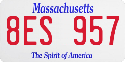MA license plate 8ES957