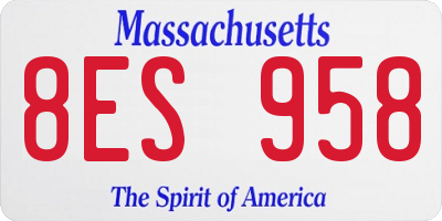 MA license plate 8ES958