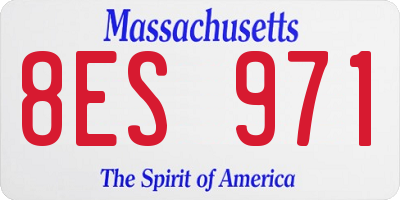 MA license plate 8ES971