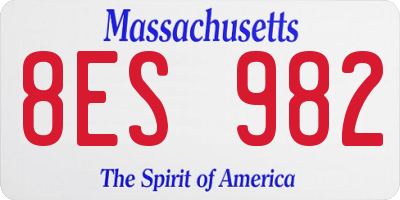MA license plate 8ES982