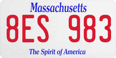 MA license plate 8ES983