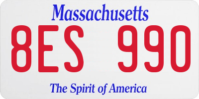 MA license plate 8ES990