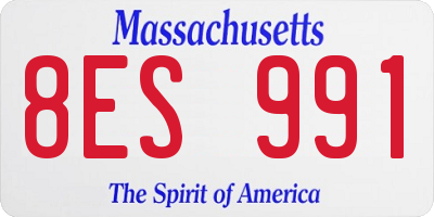 MA license plate 8ES991