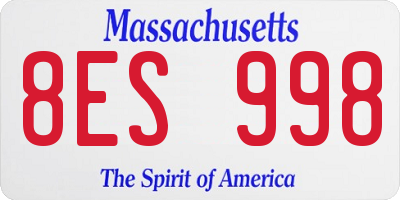 MA license plate 8ES998