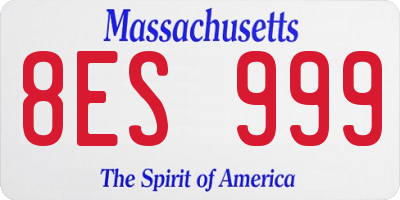 MA license plate 8ES999