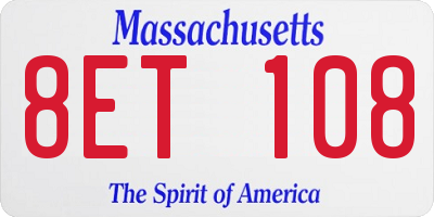 MA license plate 8ET108
