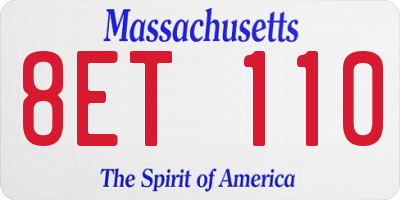 MA license plate 8ET110