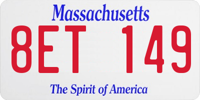 MA license plate 8ET149