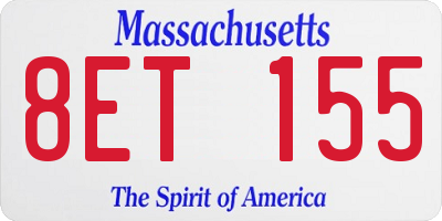 MA license plate 8ET155