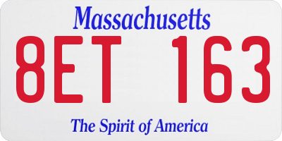 MA license plate 8ET163